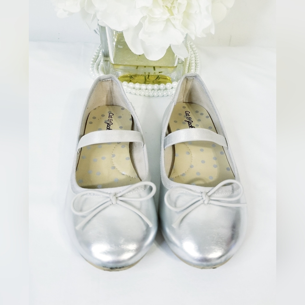 Cat & Jack Silver Flat Dress Shoes